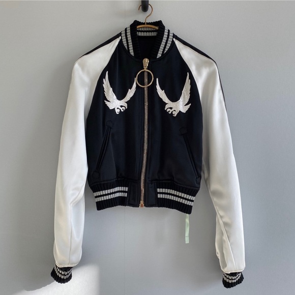 OFF WHITE souvenir embroidered satin bomber jacket - Picture 2 of 4